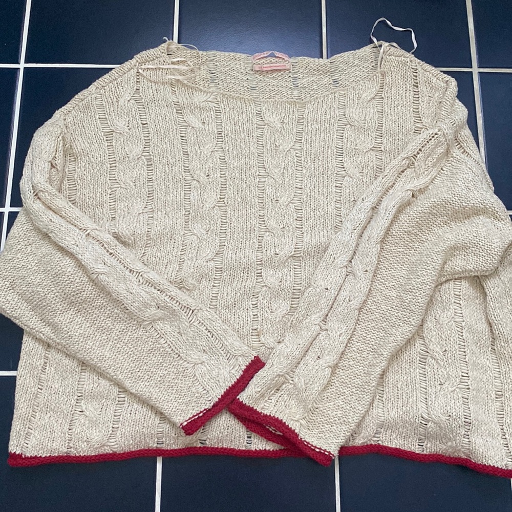 Urban Outfitters Red-Lined Sweater